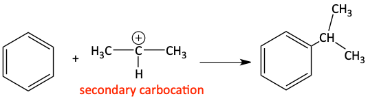 isopropyl carbocation and benzene