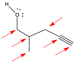 Identifying carbon atoms on line angle formula structure