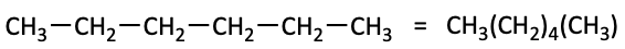 Hexane condensed structural formula