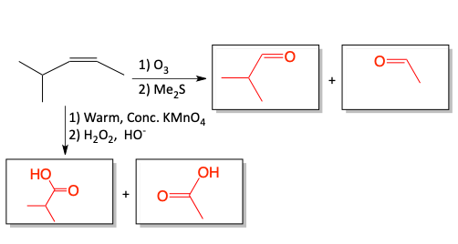 oxidation of alkene and alkyne problem answered