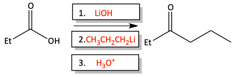Ketone from carboxylic acid problem answer