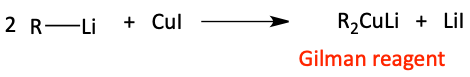 synthesis of Gilman reagent