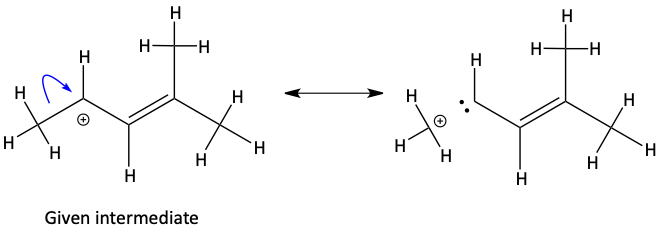 Incorrect movement of electrons in attempt to make resonance form
