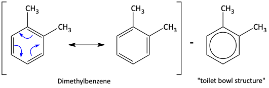 dimethylbenzene resonance toilet bowl structure