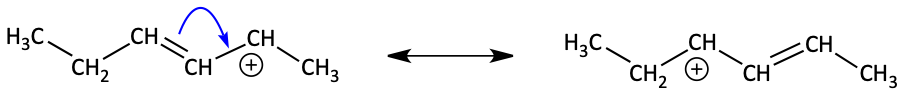 Correct movement of electrons to make resonance form