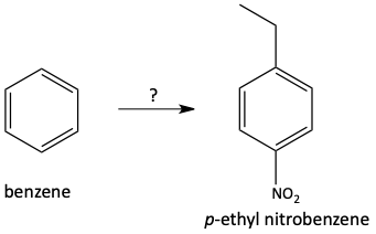 p-ethyl nitrobenzene from benzene