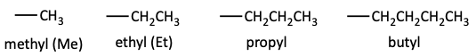 methyl, ethyl, propyl, butyl