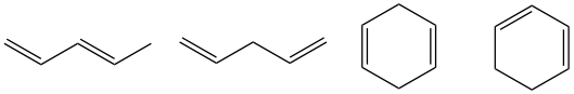 ethene, butadiene, hexatriene