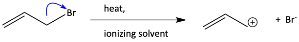 Formation of allylic carbocation