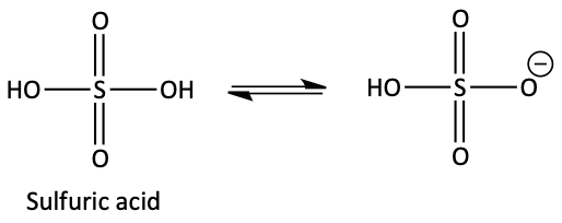 Sulfuric acid and its conjugate base