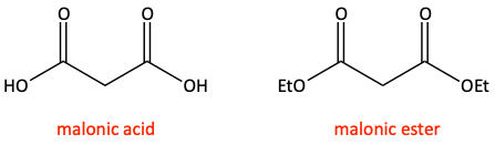 Malonic acid and malonic ester
