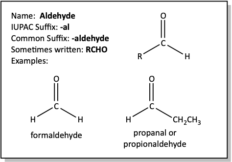 Aldehyde flash card