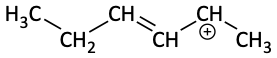 Allylic cation with hydrogen atoms shown