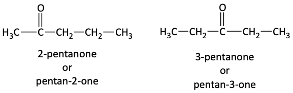 2-pentanone and 3-pentanone