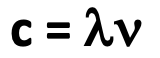 speed of light = wavelength times frequency