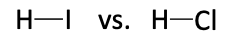 HI vs. HCl acid strength