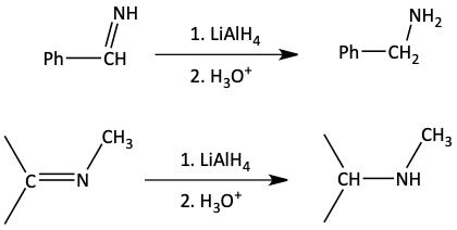 Reduction of imines to amines