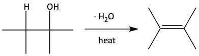 Dehydration to form alkene