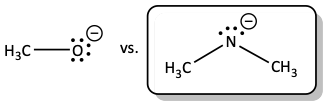base strength of methoxide vs dimethyl amide
