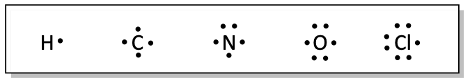 Valence electrons on organic chemistry elements