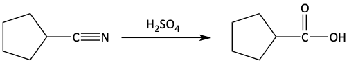 hydrolysis of nitrile