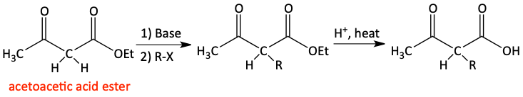 Ester to carboxylic acid in acetoacetic ester synthesis
