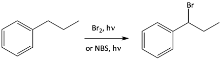 Bromination of propyl benzene
