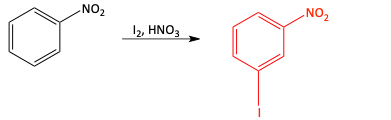 Iodination of nitrobenzene answer