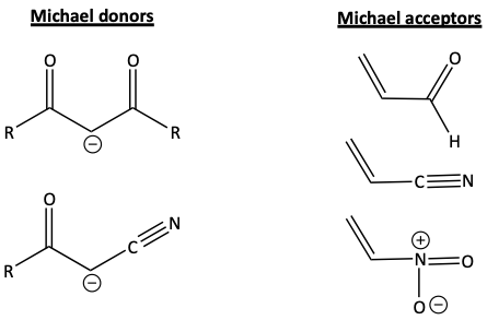 Michael donors and Michael acceptors