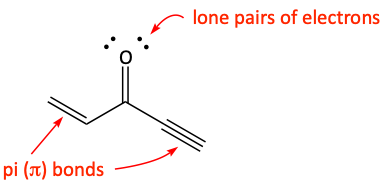Electrons that can be moved in resonance forms (pi bonds and lone pairs of electrons)