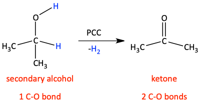 Alcohol oxidized with PCC to form ketone