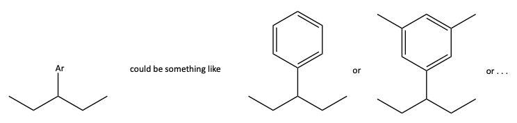 Ar group means aryl
