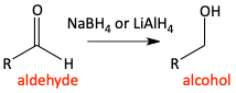 Reduction of aldehyde