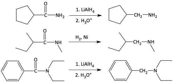 Reduction of amides to amines