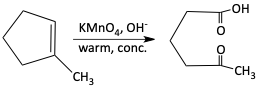 KMnO4 further oxidation of alkene