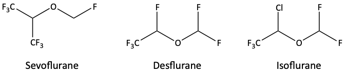 ethers as general anesthetics
