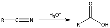 Hydrolysis of nitrile to form carboxylic acid