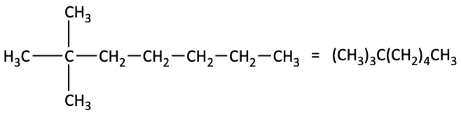 2,2-dimethylheptane condensed structural formula