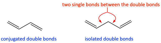 isolated vs. conjugated dienes