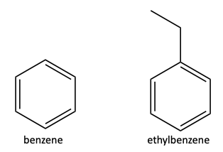 Aromatic compounds like benzene, ethylbenzene
