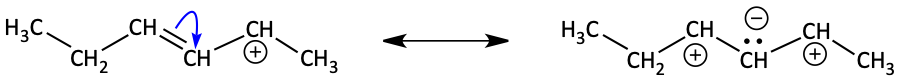 Incorrect movement of electrons to make resonance form