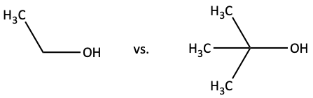Comparing acid strength of ethanol vs. tert-butanol