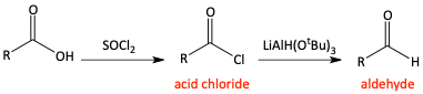 reduction of carboxylic acid to aldehyde